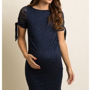 Navy Lace Pinkblush Maternity Dress